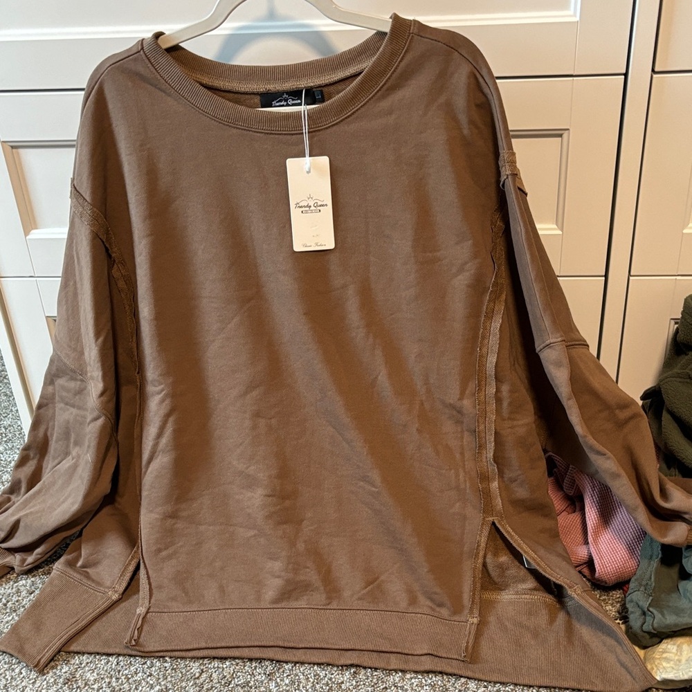 Brown Oversized Sweatshirt